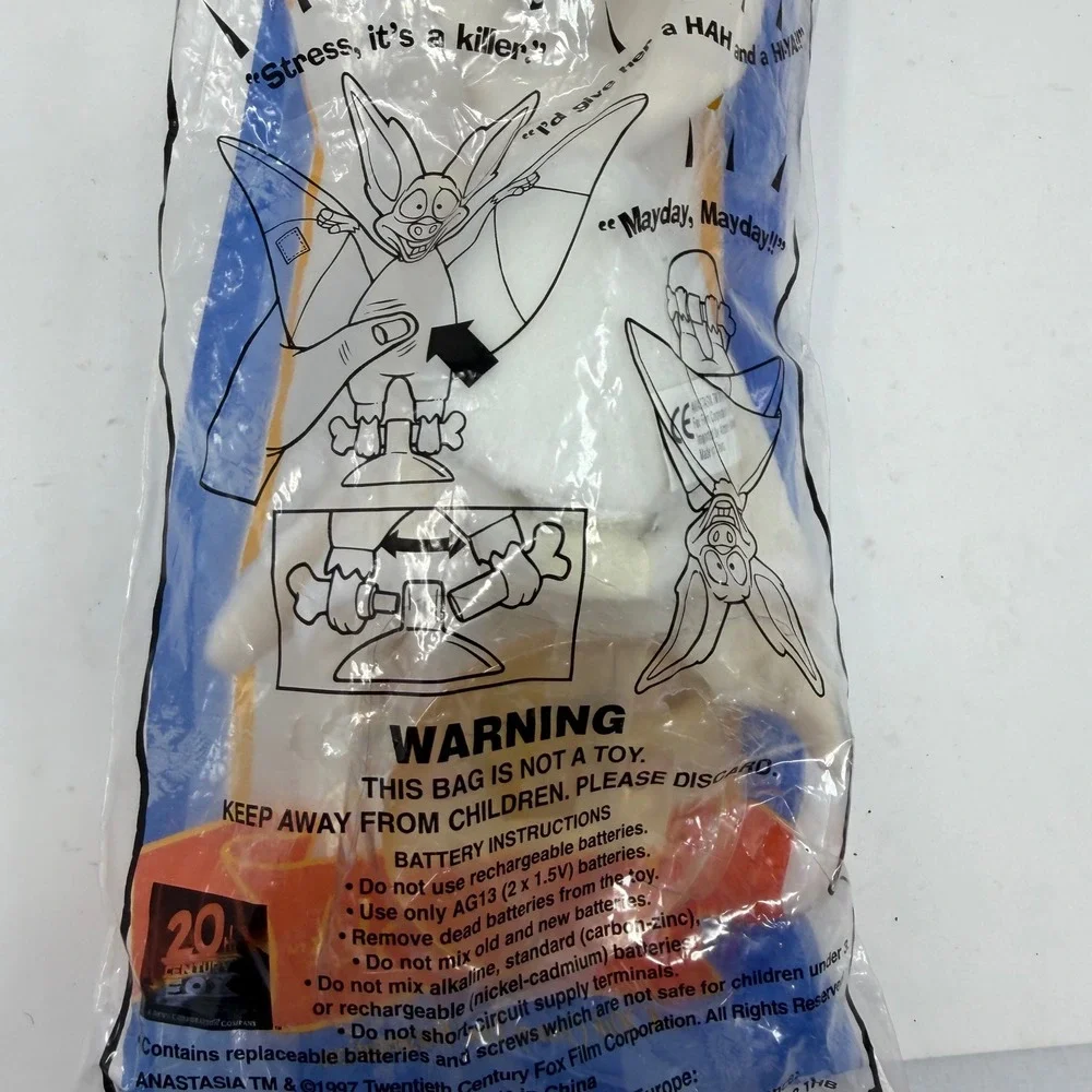 Vintage 1997 Anastasia Movie Bartok Bat Toy 20th Century Fox Sealed NIP